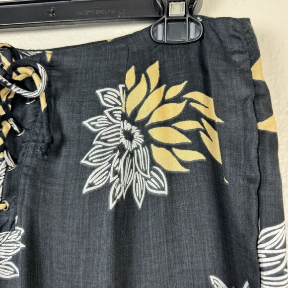 NWT Amuse Society Shorebird Pant Lightweight Wide Leg Ankle Pant Floral Black M - Picture 4 of 13